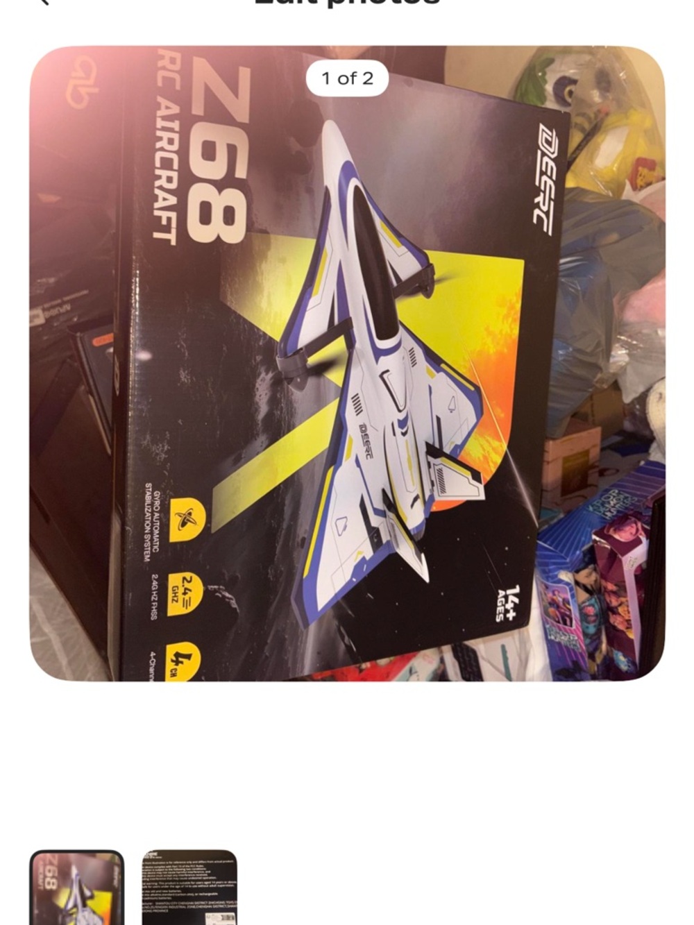 White and Blue RC Jet Aircraft Toy - Brand deerc